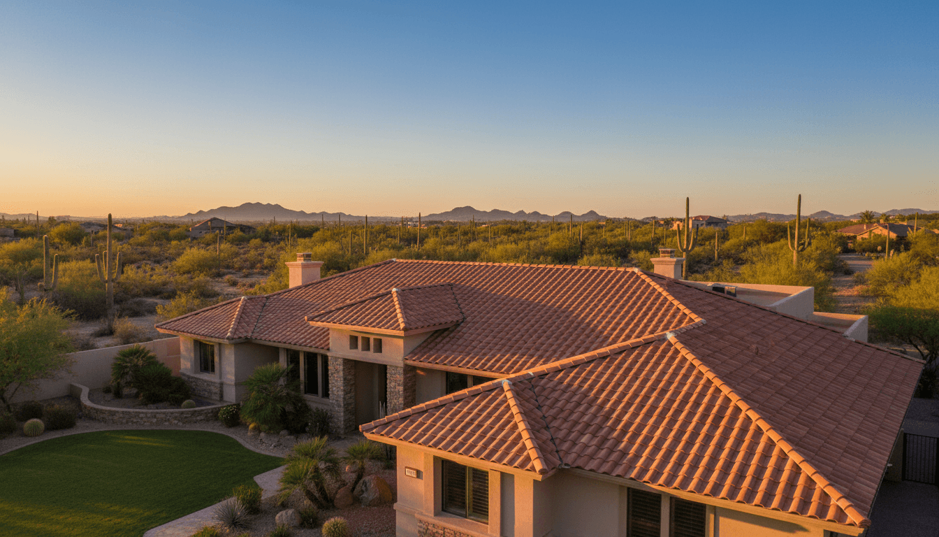 Beautiful Tucson home with professional terracotta tile roof installation